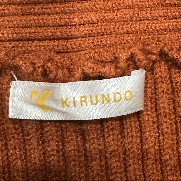 Boat Neck Brown Sweater by Kirundo - brown off shoulder style - Picture 5 of 6